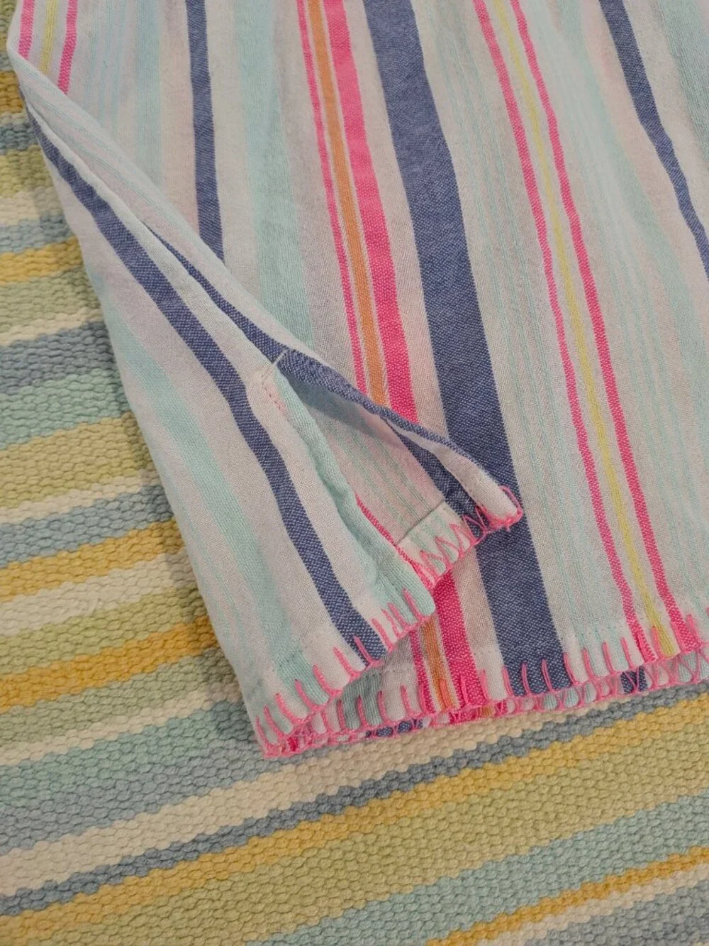 ⭐ Girls Vineyard Vines striped swim beach cover up small 7-8